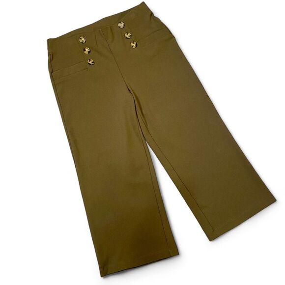 Love Scarlett NWT Cropped Sailor Trousers Wide Leg Women's Size Medium - Picture 1 of 9